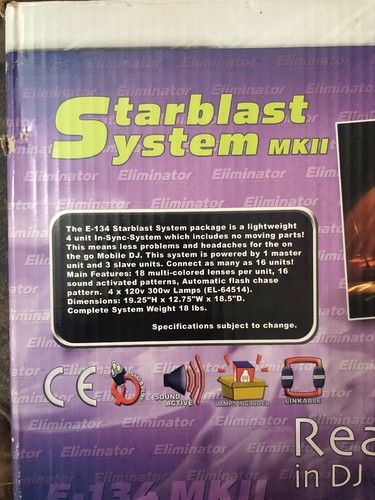 Eliminator Lighting E-134 MKII-Star Blast 4 Pack System (Like-NU) FREE SHIPPING