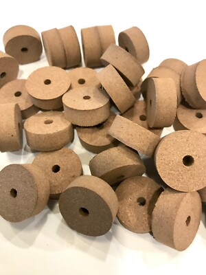 10 CORK RINGS RUBBERIZED BROWN 1 1//4/" X 1//2/" BORE 1//4/" NEW!!