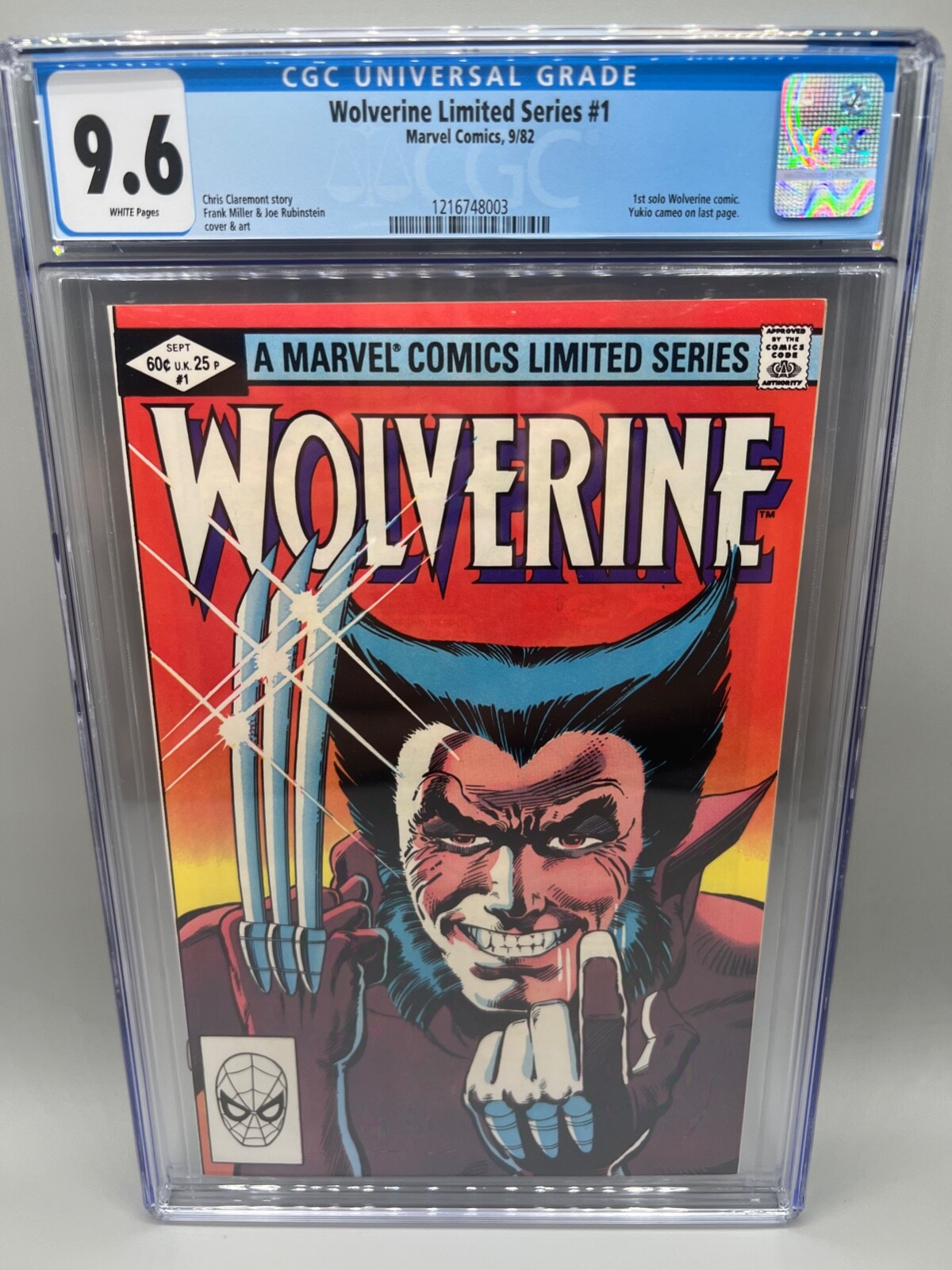 Wolverine #1 Limited Series (1982) CGC 9.6 - Free Shipping