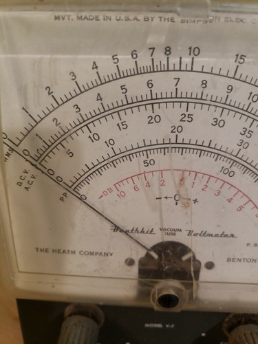 HEATHKIT VACUUM TUBE VOLTMETER V-7A for Amiture Ham Radios Eletroincs Testing