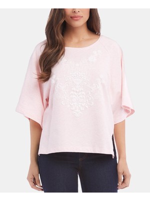 

KAREN KANE Женский розовый текстурированный топ с круглым вырезом верескового цвета Размер