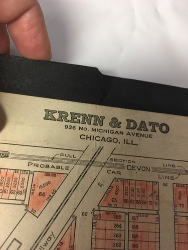 Vintage Chicago Land Plat Plot Subdivision Map Crawford Ave. Area & Pratt Morse