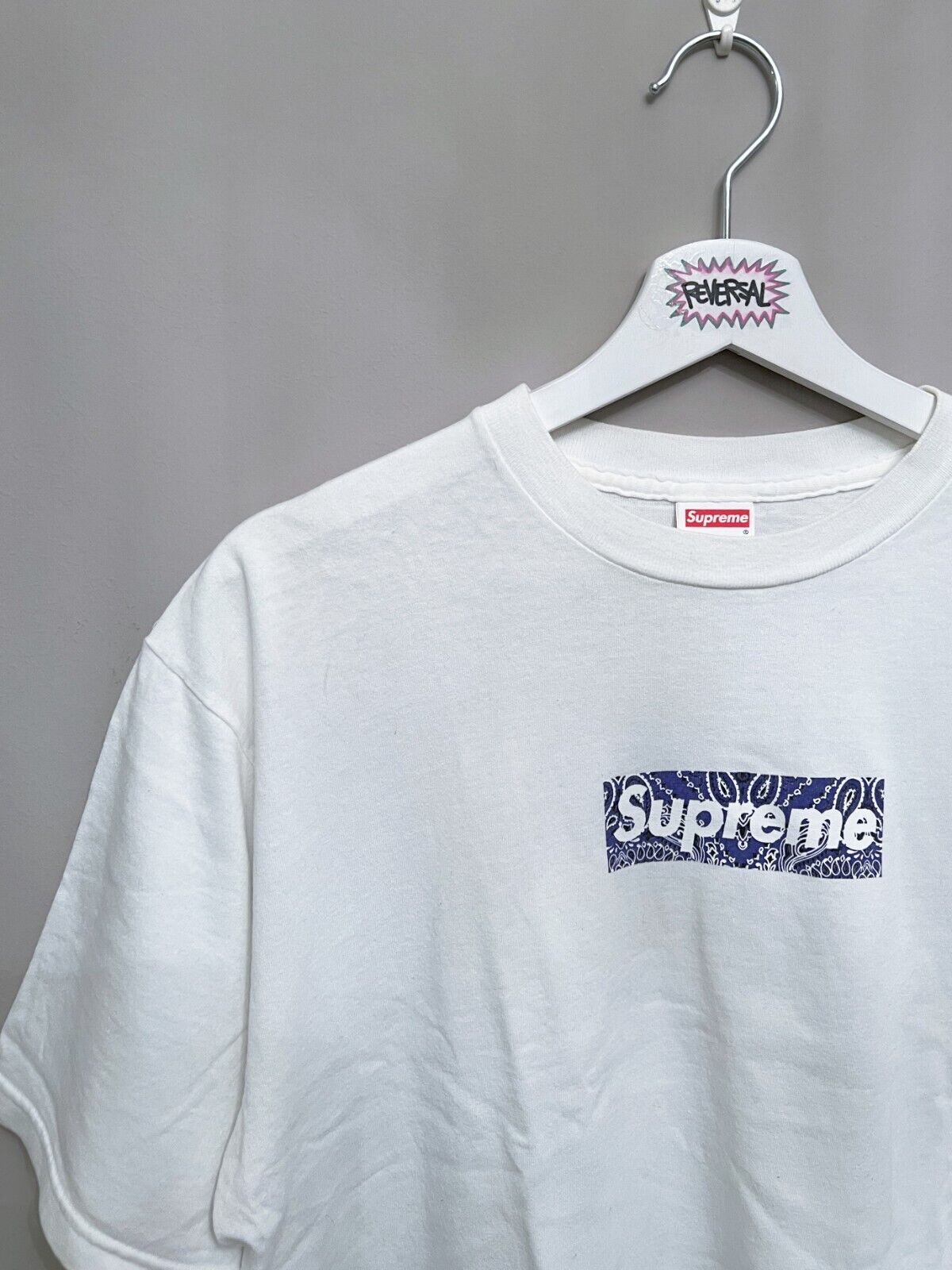 Supreme Box Logo Tshirt 2001 Bandana L Large White Purple Supreme Box Logo Tshirt 2001 Bandana L Large White Purple