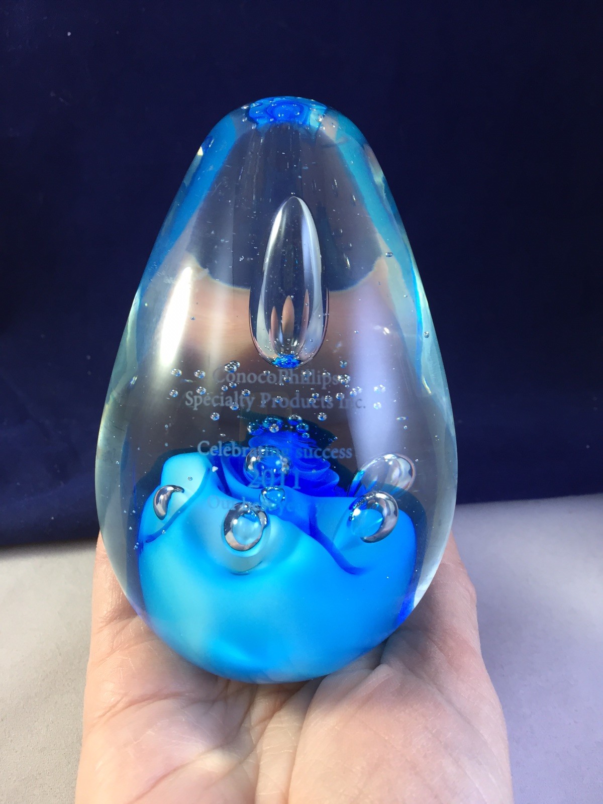 CONOCOPHILLIPS ENGRAVED LARGE EGGSHAPED PAPERWEIGHT-SPECIALTY PRODUCTS INC. 2011