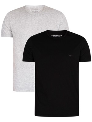 

Набор из 2 мужских футболок для отдыха Emporio Armani из чистого хлопка, разноцветные, Multicoloured