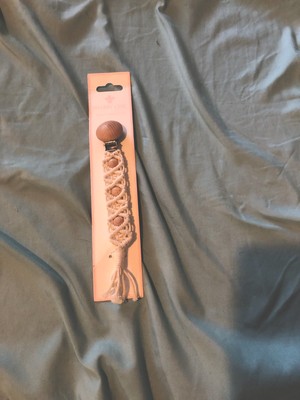 Shabby Chic Boho Cotton Macrame Pacifier Clip