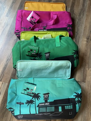 Trader Joe s Large Insulated Cooler bags 2024 PINK GREEN TEAL Set Of 3