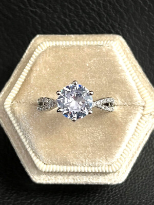 SPARKLING SILVER TONE WOMEN'S ENGAGEMENT RING 3CT CZ SIZE 6 WEDDING (STYLE#21)
