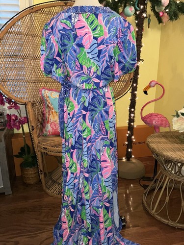 Pre-owned Lilly Pulitzer Sailynn Maxi Set Beleaf In Yourself $258 Size Xl In Multicolor