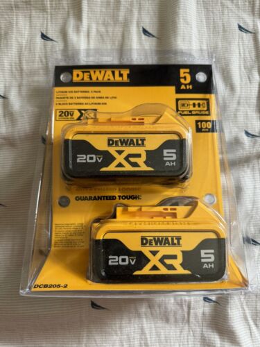 DEWALT DCB205-2 20V MAX XR 5.0Ah Lithium Ion Battery, 2-Pack DEWALT DCB205-2 20V MAX XR 5.0Ah Lithium Ion Battery, 2-Pack