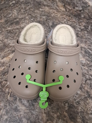 Crocs Unisex Classic Fuzz Lined Clog 203591-2YB - Mushroom