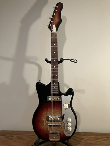 Vintage 1960s Tiesco EJ-2 Electric Guitar Gold Foil Japan