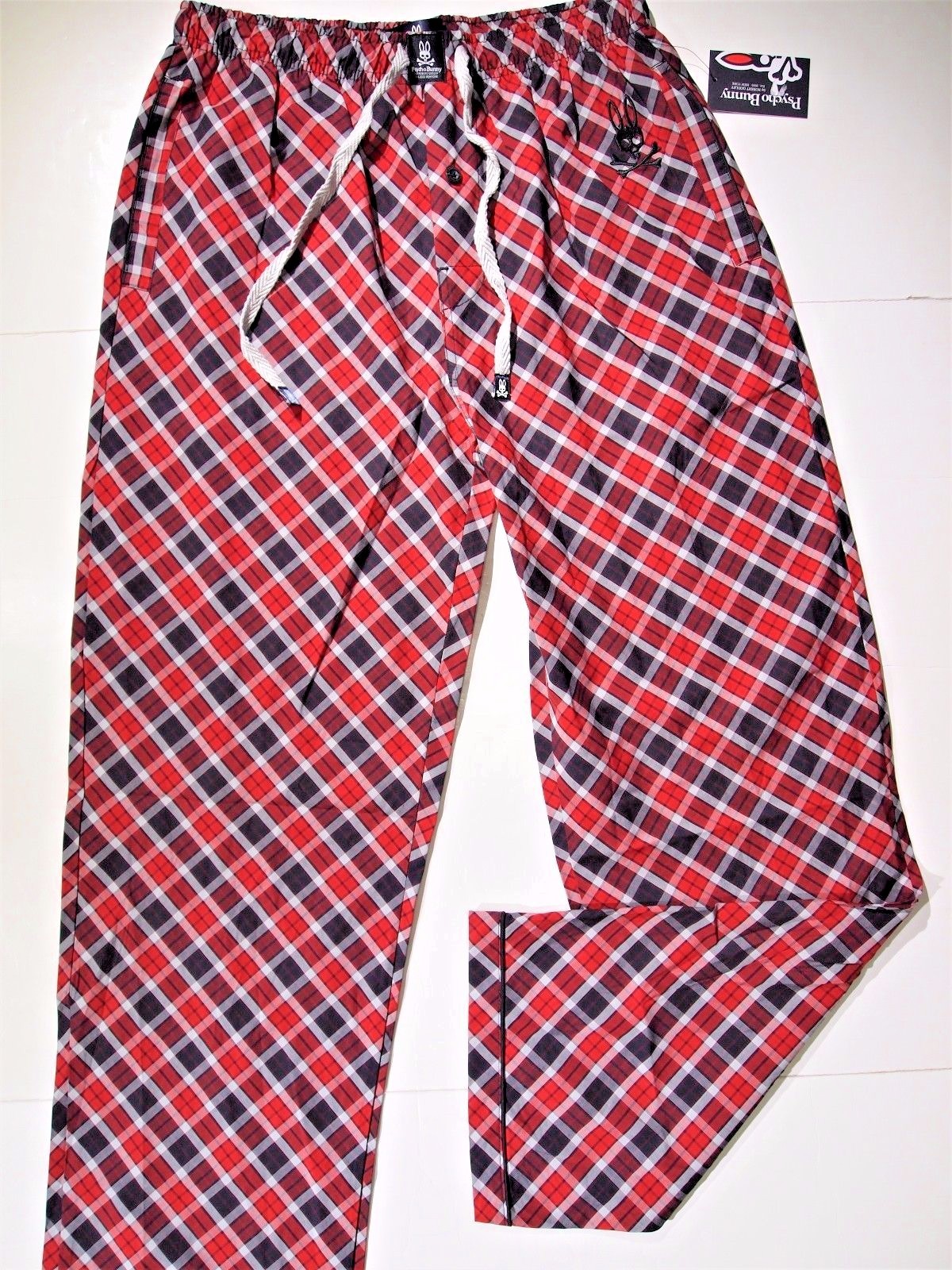 Psycho Bunny men's pajama pants plaid size medium   NEW