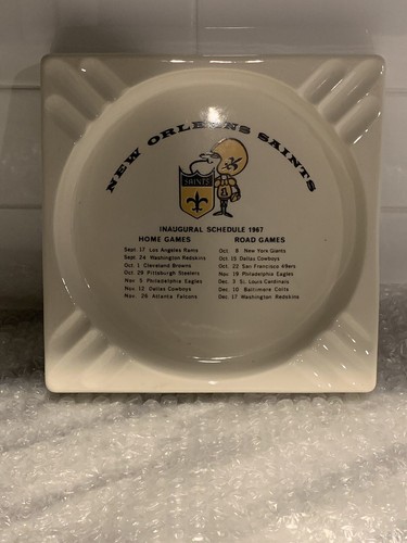 1967 New Orleans Saints Vintage Ashtray 1st Season Large RARE