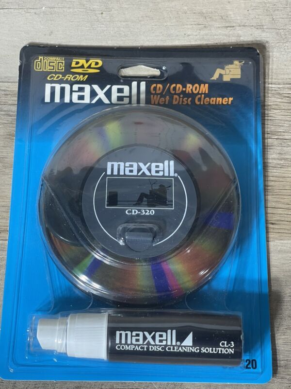 Maxwell Wet Type Disc Cleaner Cleans All Discs Cd Dvd Cd-Rom Cd-R Music Games