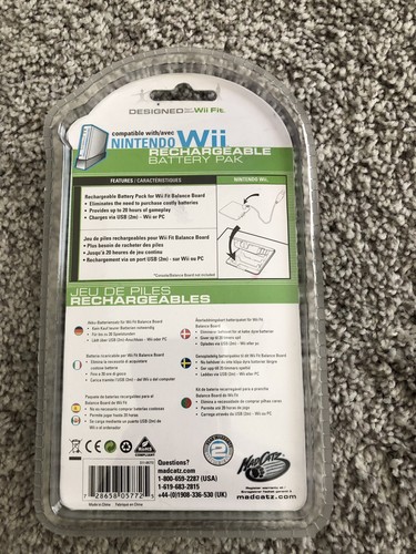 Mad Catz Nintendo Wii Rechargeable Battery Pak for Wii Fit NEW