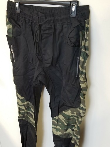 Modchok Men's Camo Black & Green Casual Jogger Pants Size XL