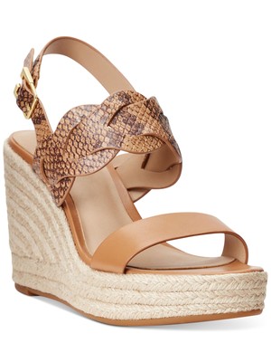 

LAUREN RALPH LAUREN Женские коричневые туфли на танкетке Hazell на платформе 1-1/2 дюйма, Коричневый, 802868578001