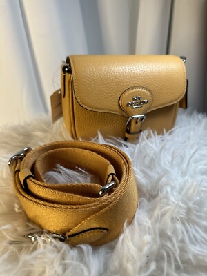 Coach CP001 Pebbled Amelia Small Saddle Bag Crossbody