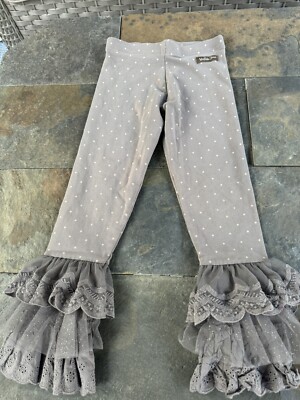 Matilda Jane Edie Girl Lace Polka Dot Print Benny Size 6 Gray