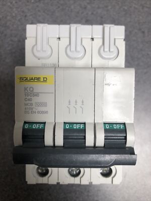 SQUARE D KQ 40 AMP TYPE C 40A TRIPLE POLE MCB 3 PHASE LOADCENTRE KQ10C340 C40