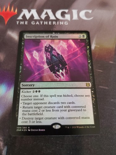 Inscription of Ruin 2x FOIL ZNR MTG Zendikar Rising Rare MINT black Inscription of Ruin 2x FOIL ZNR MTG Zendikar Rising Rare MINT black