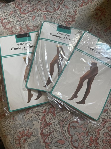 Vintage Famous Maker Ultra Sheer Pantyhose Park Avenue New 100% Nylon Pick Color