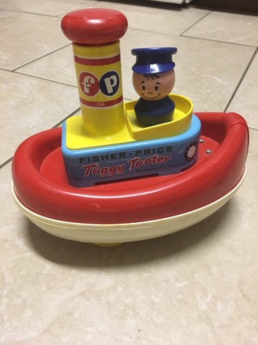 フィッシャープライス　ヴィンテージ　TUGGY TOOTER トイストーリー 1967 FISHER PRICE Tuggy Tooter Tug Boat Infant Pull Toy