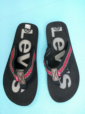 Levi's Kyle Casual-J Flip Flops Men's Levis Sandals - Black/Red Size XL (12-13)