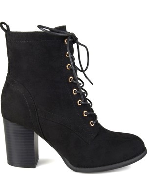 

JOURNEE COLLECTION Женские черные ботильоны на шнуровке Baylor с круглым носком на блочном каблуке, Черный, BAYLOR-BLK-100