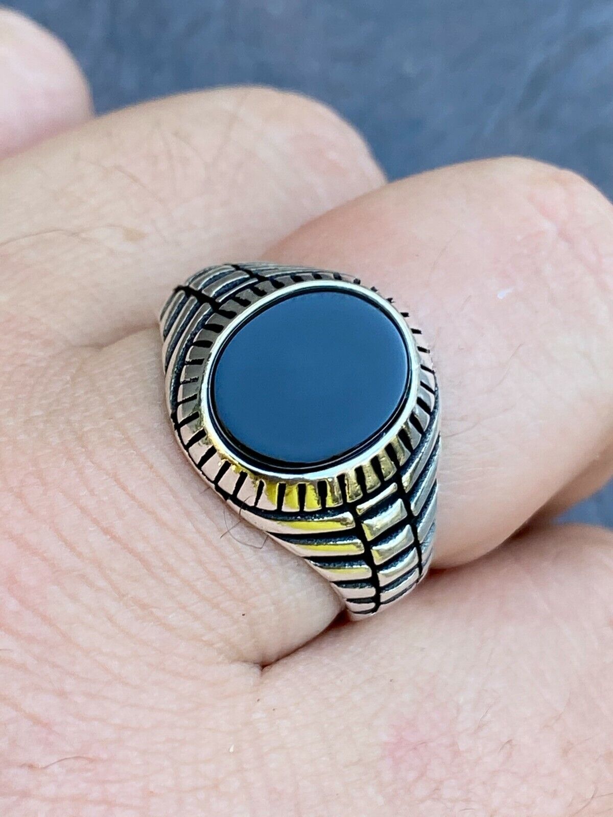 Mens Real Solid 925 Sterling Silver Black Onyx Signet Ring Round Pinky Sz 7-13 | eBay Mens Real Solid 925 Sterling Silver Black Onyx Signet Ring Round Pinky Sz 7-13 | eBay