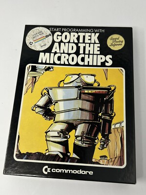 Commodore 64 Vic-20 Gortek and the Microchips 2 Cassettes Manual & Box Sticker 2