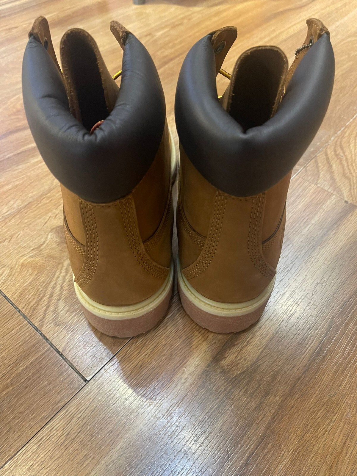 Pre-owned Timberland Men's Waterproof Premium Lace Up Boots Dark Wheat Nubuck 72066