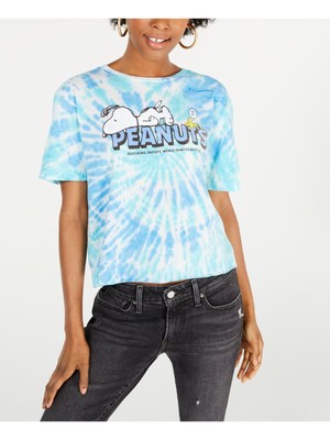 

LOVE TRIBE Женский синий топ с короткими рукавами и принтом тай-дай для юниоров