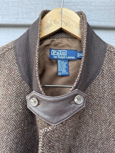 Vintage Polo Ralph Lauren Jacket Mens Large Brown Wool