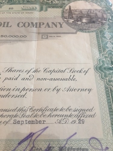 Lot Of 3 Western Oil Company Stock Certificates - 3 Different Companies
