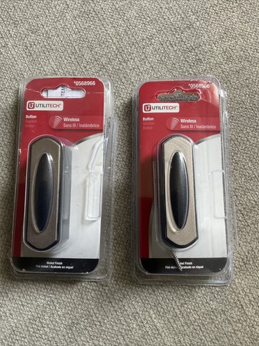 Utilitech Wireless Doorbell Button 100 Ft Range 0568966 Nickel Finish Lot Of 2