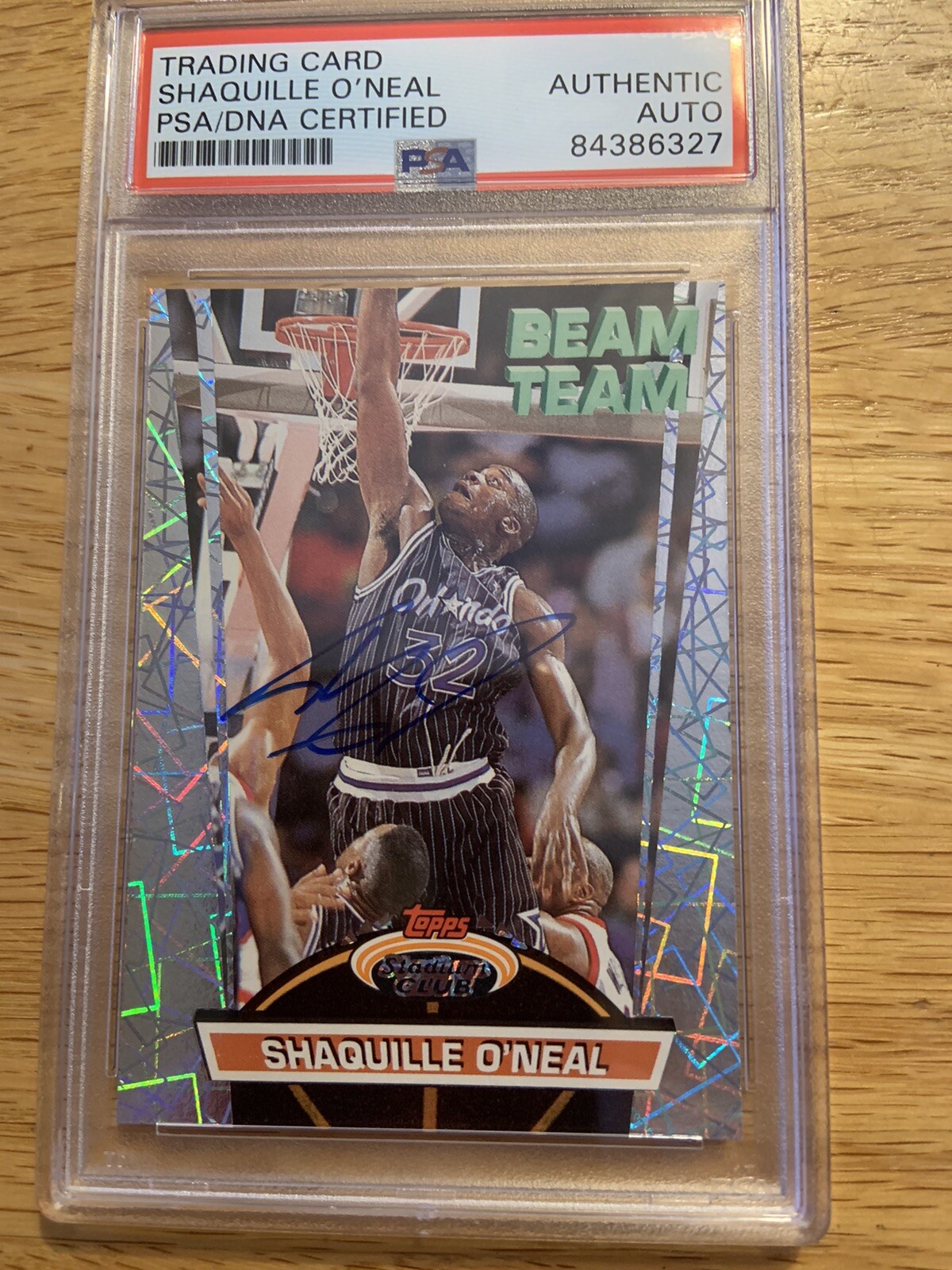 SHAQUILLE O'NEAL Signed 1992 Stadium BEAM TEAM Rookie Card
