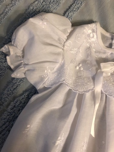 Alexis long white Christening Gown Size 6 Months