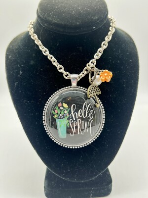 Plunder Design Fashion Jewelry Necklace Hello Spring Pendant Umbrella Charm