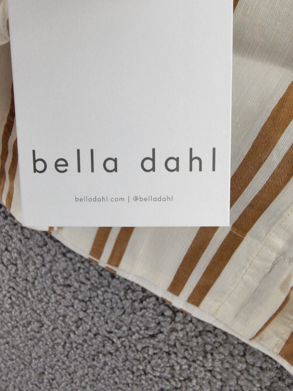 Bella Dahl Boxy Button Back Top Women's L Redwood Stripe Linen Blend Crew Neck - Picture 14 of 15