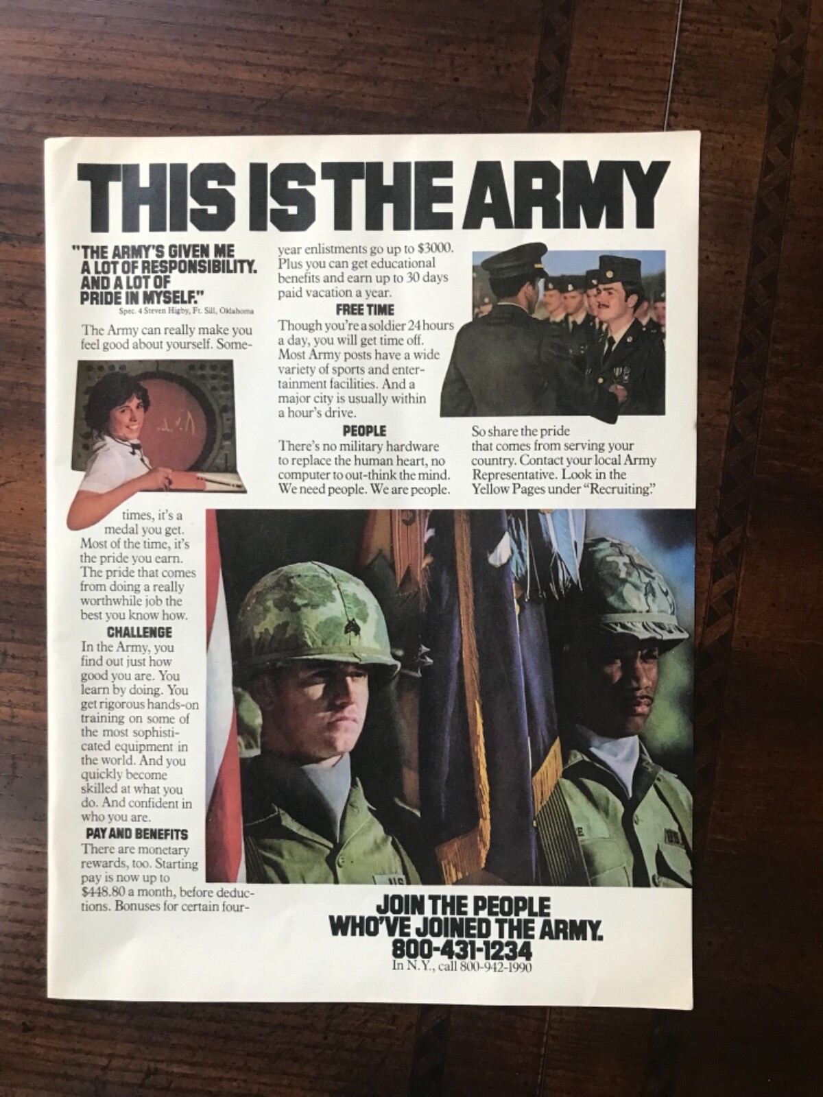 1980 vintage original print ad This Is The Army - Join The People 