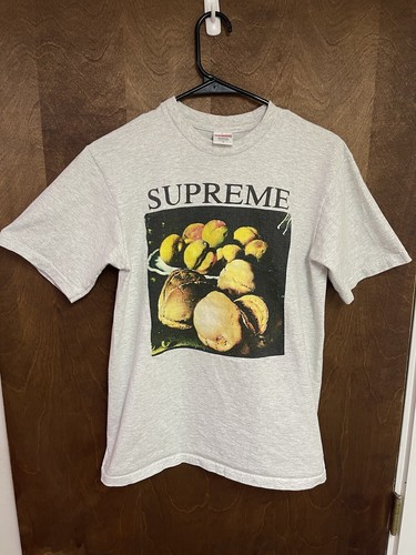 Supreme Still Life T Shirt Mens Small Grey Fruit Graphic