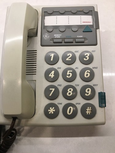 GE Large Button Telephone Model 2-9267A Memory & speed dial WALL & DESK PHONE