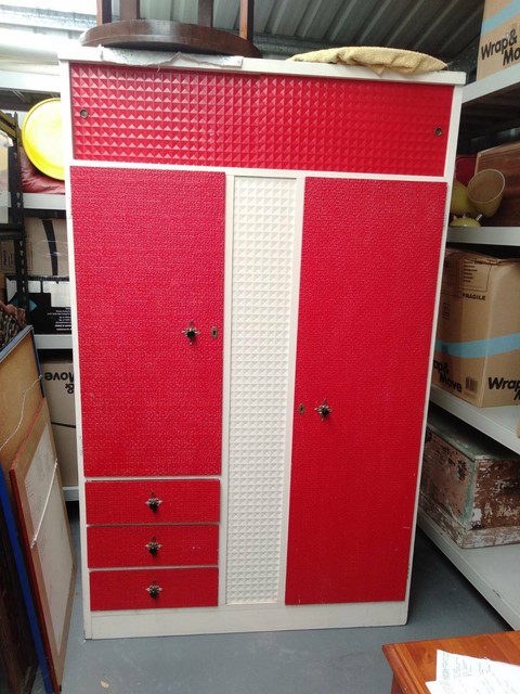 Retro Red And White Wardrobe Wardrobes Gumtree Australia Pine