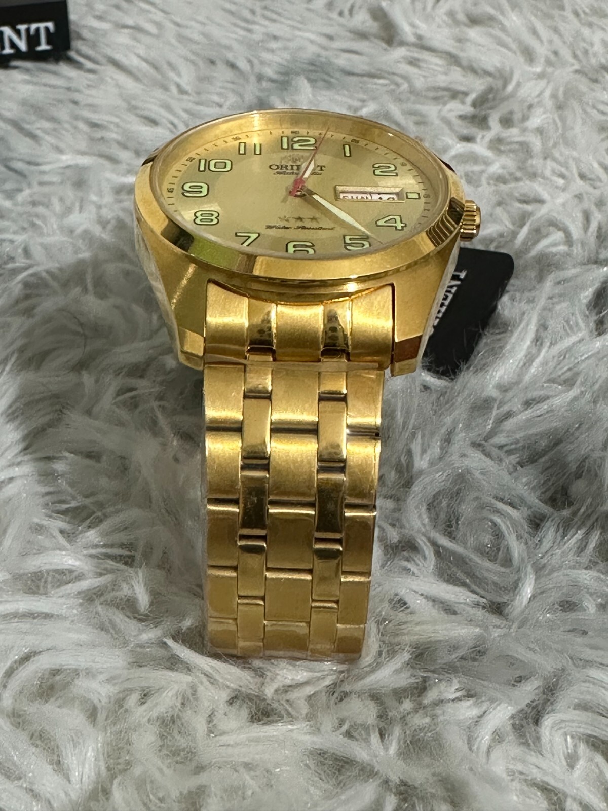 Pre-owned Orient Rare  3 Stars Automatic Luminous Hands Sab0c005c Gold Dial Made In Japan