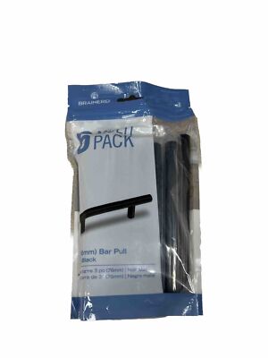 Brainerd Bar 3'' CTC Matte Black Cylindrical Bar Pull BAR076W-FB-SP (6 PACK)