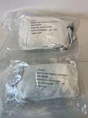 US Chemical Protective Suit Smock & Trousers Size: Medium Sealed, New Old Stock