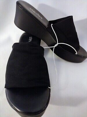 Stevies Girls Black Slip-On Sandal Size 1 ~ NEW