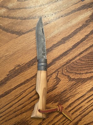 Custom Modified Stonewashed and Acid Etched Opinel No. 8 Folding Pocket Knife